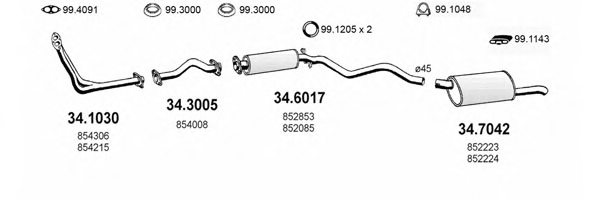 ASSO ART1815 Exhaust System